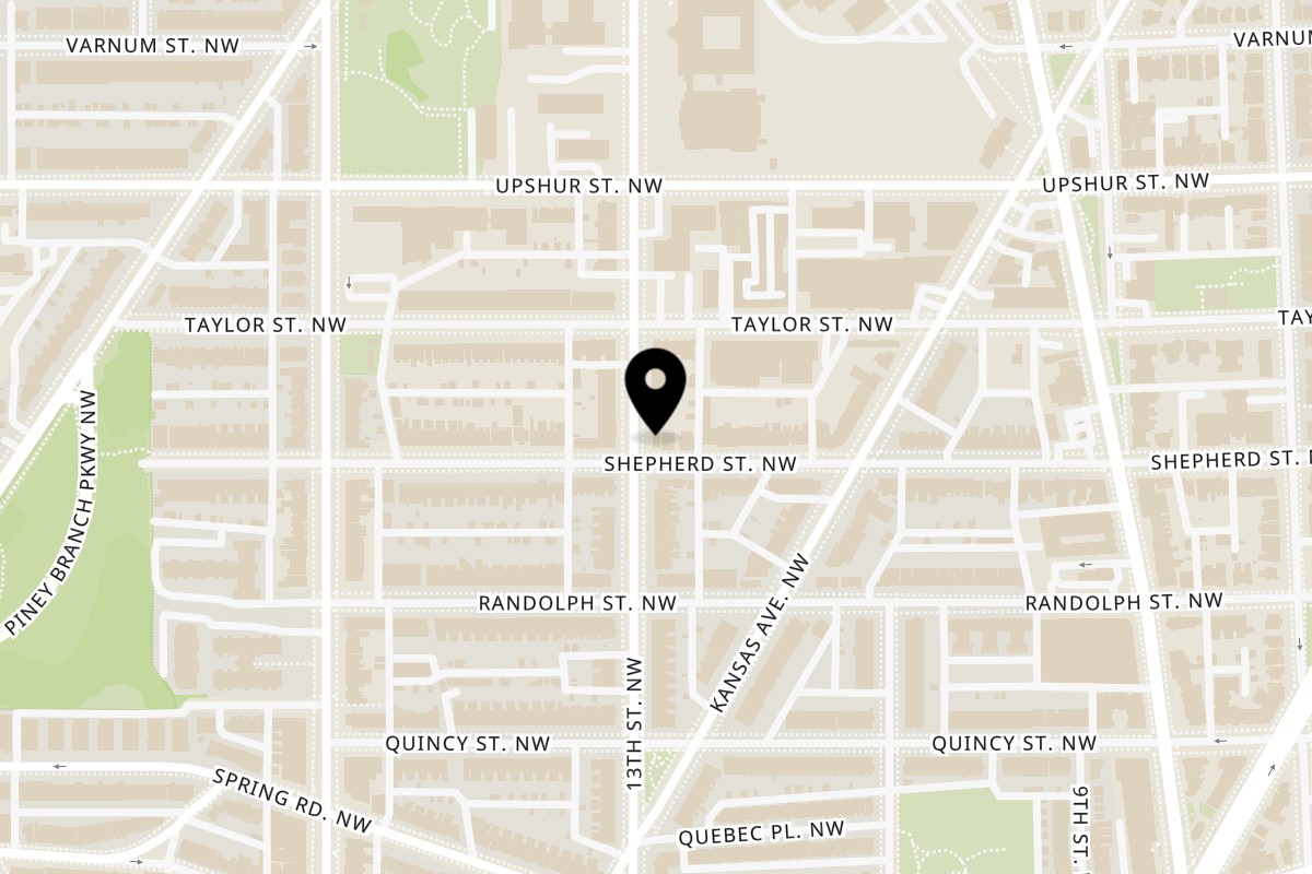 Map showing the location of Hurry Curry on 1247 Shepherd St NW a in Washington